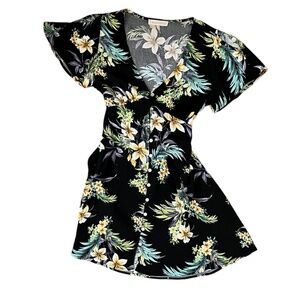 Lovestitch Floral Dress with split sleeves- Size small EUC